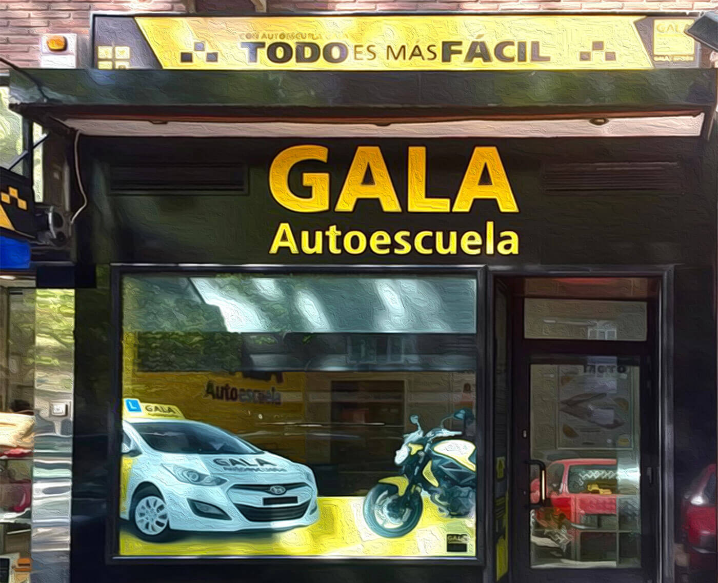 Fachada-Clara-del-Rey-Autoescuela-Gala